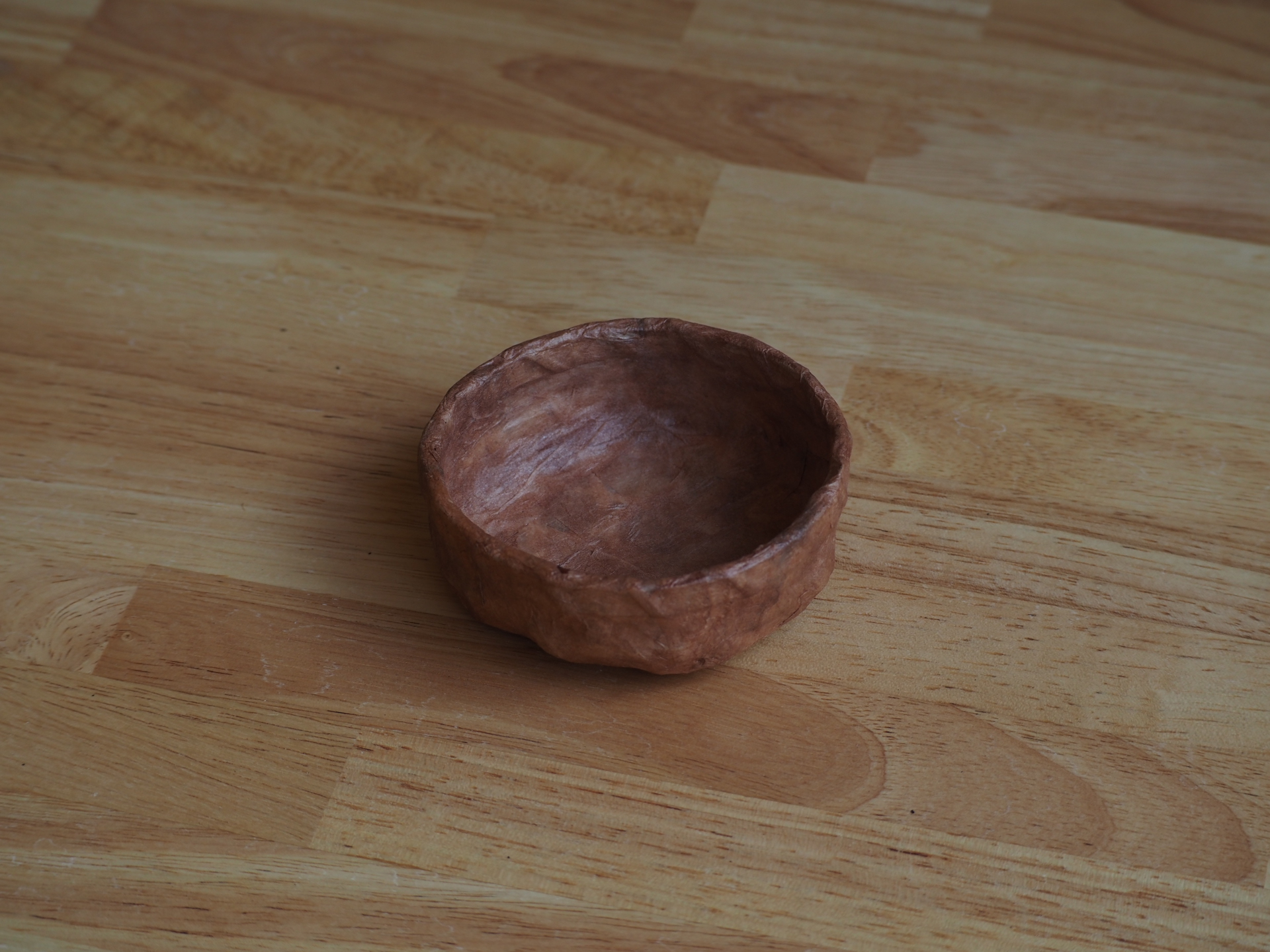 Finished traditional ikkanbari bowl with kakishibu finish